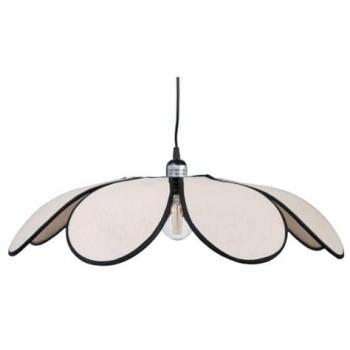 Lámpara de Techo Romimex Negro Natural Bambú Flor 53 x 15 x 53 cm
