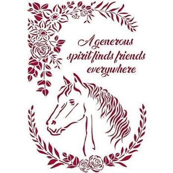 G Stencil - Caballos románticos con flores