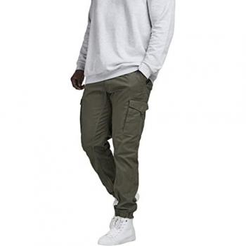 Jack & Jones Jjipaul Jjflake AKM Plus Size Cargo Pants for Men - Olive Night 42W 36L