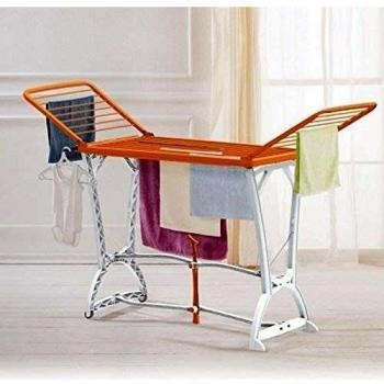 Tendedero con Ruedas de Resina - 198 x 60 x 116 cm - Naranja - Capacidad de 22 Metros Lineales