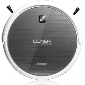 Robot aspirador Conga Excellence Dry de Cecotec. Robot 2 en 1: Barre y aspira. Navegación iTech 2.0. Silencioso. Programable 24h al día con 5 modos de limpieza. Potente. Filtro HEPA, Base de carga.