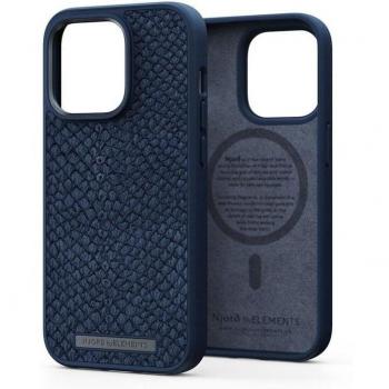 Njord Blue Petrol Salmon Leather MagSafe Case for iPhone 14 Pro