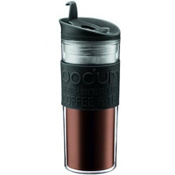 Bodum 11101 – 01 Travel Mug, 0.45 l Vaso de viaje plástico 8 x 8 x 20.8 cm, Negro