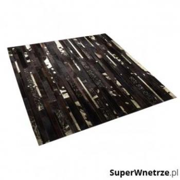Alfombra de piel de vaca marrón 200 x 200 cm hecha a mano Artvin