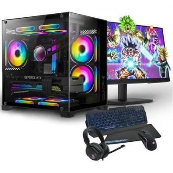 PC Gaming Completo Racing AMD Ryzen 7 8700G - 32GB DDR5 - 1TB SSD + 1TB HDD - RTX 3060 - Monitor 24 Full HD - Combo Gaming