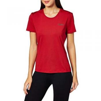 adidas W D2m Solid tee Camiseta, Mujer, maract/Negro, L