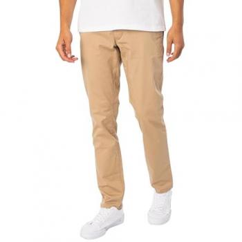 Pantalones Chinos Slim Fit de Sarga para Hombre Gant - Color Caqui Oscuro - Talla 36W/34L