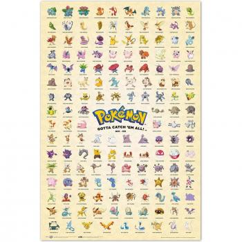 Póster Pokemon Primera Generación 91.5x61cm