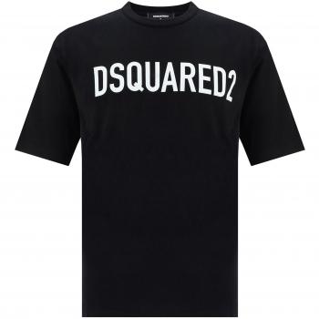 Dsquared2 Men's Logo Cotton T-Shirt in Black | Size XL | S74GD1197D20004900