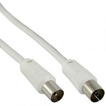 Cable Coaxial InLine® Antena Blindado 75dB, Blanco, 10m