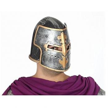 Casco Medieval Plateado Dorado