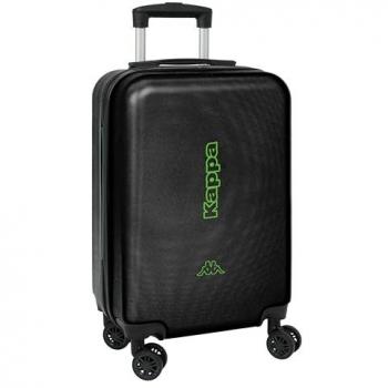 Maleta de Cabina Kappa Black 20 Pulgadas, Ligera, Resistente, Medidas 55x34.5x20 cm, Trolley con Ruedas y Candado de Seguridad