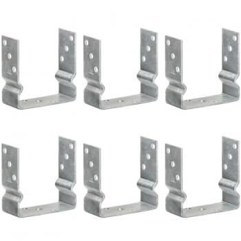 Estacas para Valla 6 Piezas Plata 14x6x15cm Acero Galvanizado