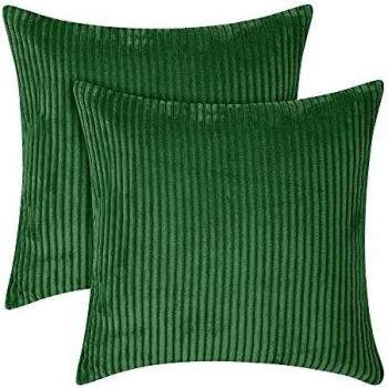 Amazon Brand - Umi Fundas para Cojin Decorativas Cuadrado Suave 2 Piezas 40x40cm Verde