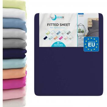 â­ Sabana Bajera Ajustable 100% PoliÃ©ster Microfibra, 80 x 200 cm, Azul Marino - Sin Producto QuÃ­mico y Fabricado en Europa
