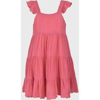 Vestido de bebé niña rosa de algodón con delicados detalles en encaje