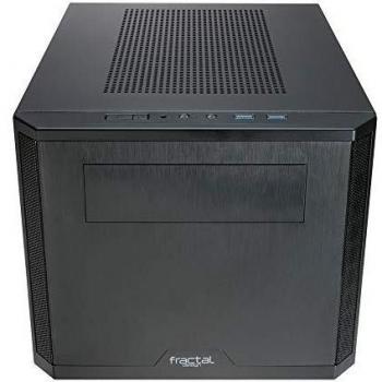 Fractal Design Core 500 - Mini ITX Cube Case with High Airflow, Silent Fan and Water-Cooling Ready - Brushed Aluminium, Black