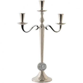 Candelabro DKD Home Decor 30 x 12 x 46 cm Plateado Aluminio Cromado
