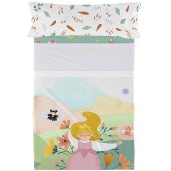 Juego de Sábanas Multicolor Mr Fox Dreaming 2 Piezas para Cama de 105, 100% Algodón, Calidad 150