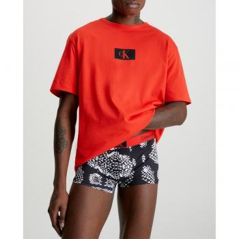 Camiseta de estar por casa de algodón orgánico Calvin Klein para hombre, manga corta, color rojo y negro, talla M