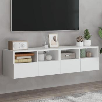 Mueble TV de pared 2 uds madera ingeniería blanco 60x30x30 cm vidaXL