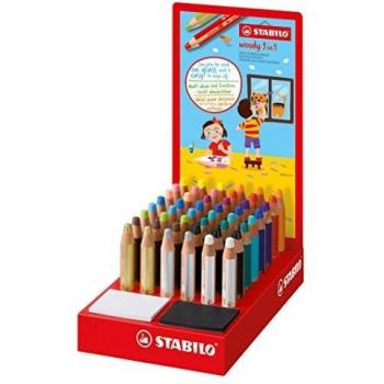 Expositor Stabilo Woody 3 en 1 con bloc de pruebas