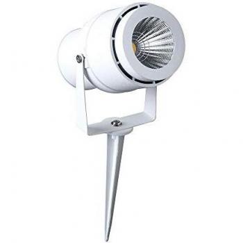 Foco LED de Jardín con Pichetto 12W, Cuerpo Blanco, Luz Verde, IP65
