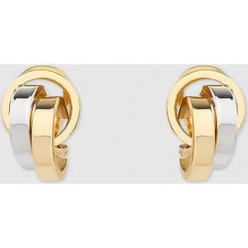 Pendientes de cierre omega de oro bicolor
