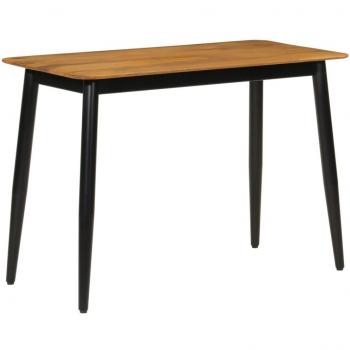 Mesa de comedor de madera maciza de mango y hierro 112x52x76 cm, color marrón