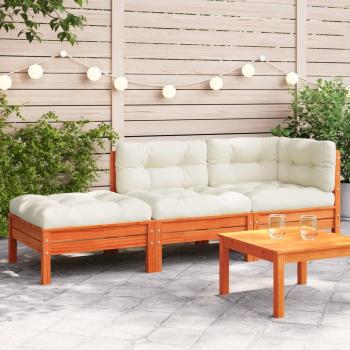 Sofá de jardín con almohadas y reposapiés 2 asientos vidaXL