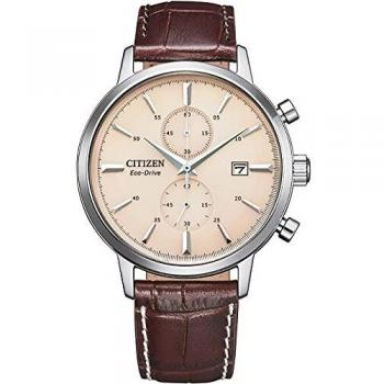 Reloj de Hombre Citizen CA7061-26X Eco-Drive Cronógrafo 42mm con Correa de Cuero Marrón y Resistencia al Agua 5ATM