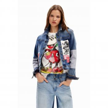 Chaqueta vaquera Desigual Patch Mickey Mouse azul para mujer
