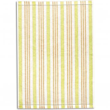 Jacquard paño de cocina, diseño de lino, paño para vajilla, diseño de rayas, verde-beige, 50 x 70 cm
