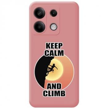 Funda Silicona Líquida Rosa Mujer Escalada para Xiaomi Redmi Note 13 5G con Dibujos