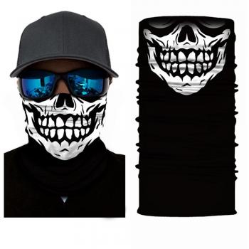 Braga 3D, diseño de calavera, puede usarse como gorro, bufanda, pasamontañas o diadema, con protección UV, para correr, motociclismo, ciclismo o patinaje, absorbe la humedad, unisex, KLMZ-018-01