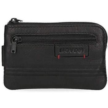 Movom Tablet Monedero con Tarjetero Negro 11x7x1,5 cms Piel