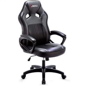 Amoiu Silla Gaming, Silla Gamer Ergonomica, Sillas Gaming PC de PU Reposacabezas Cómodo 360° Giratoria Altura Ajustable Mecanismo de Inclinación de Escritotio Oficina Gamer