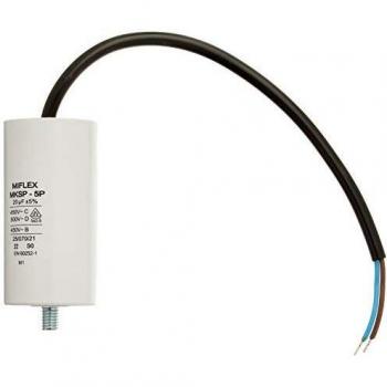 Condensador de Arranque del Motor Miflex, 20µF, 450 V, 40 x 78 mm, conexión M8