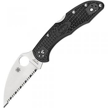 Spyderco Delica 4 Wharncliffe Serrated Folding Pocket Knife