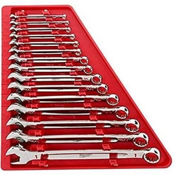 Milwaukee MLW48-22-9415 48229415 MAX BITE Combination Spanner Set, 15 Piece, Red