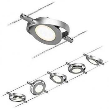 Kit de Iluminación LED RoundMac con 5 Focos en Cromo Mate, 3000K, 230/12V DC