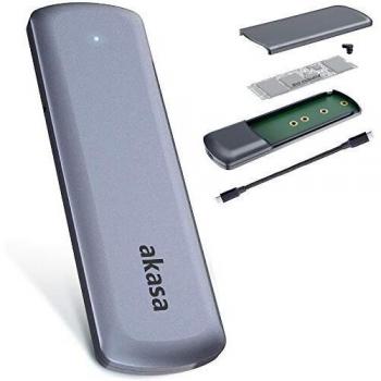 Akasa Portable Aluminium M.2 SATA/NVMe SSD Enclosure, USB 3.2 Gen 2 (10 Gb/s)