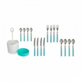 Set de Cubiertos Azul Acero Inoxidable Estándar (8 Unidades)
