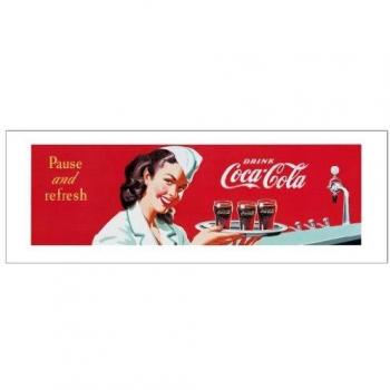 Panel decorativo de MDF Coca-Cola, listo para colgar, 82x25 cm