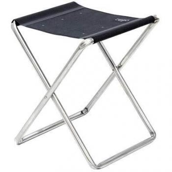Taburete Plegable Camping Crespo AL/301 Gris Oscuro, Aluminio Ligero, Soporta 90 kg