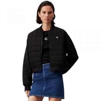 Calvin Klein Quilted Bomber Jacket for Women - Black, Size XL