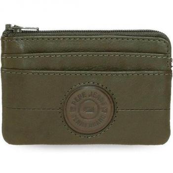 Monedero de piel Cracker Verde caqui Pepe Jeans