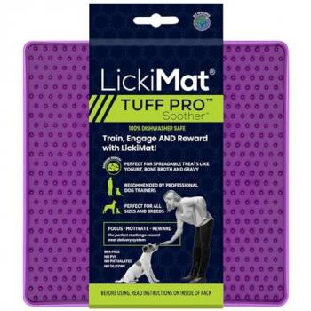 Comedero Lickimat PRO Tuff para Perro Morado de Polipropileno TPR, tapete resistente para lamer, alternativa a juguetes de rompecabezas y cuencos de alimentación lenta