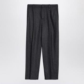 Brunello Cucinelli Women's Dark Wool-Blend Trousers in Grey | Size 40 | MD588P8632CO