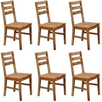 vidaXL Dining Chairs 6 pcs Solid Acacia Wood